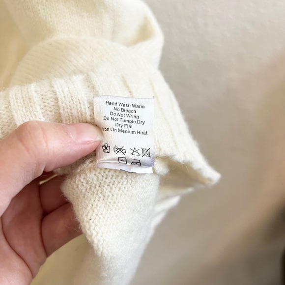 Tuckernuck Cream Mock Neck Oversized Knit Sweater Dress Size XS - Picture 11 of 12